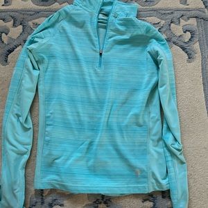 Straight Down blue workout quarter zip.